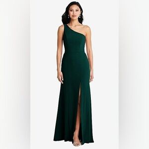 Bella Bridesmaids BB138 Evergreen Crepe One Shoulder Bridesmaid Dress Size 8